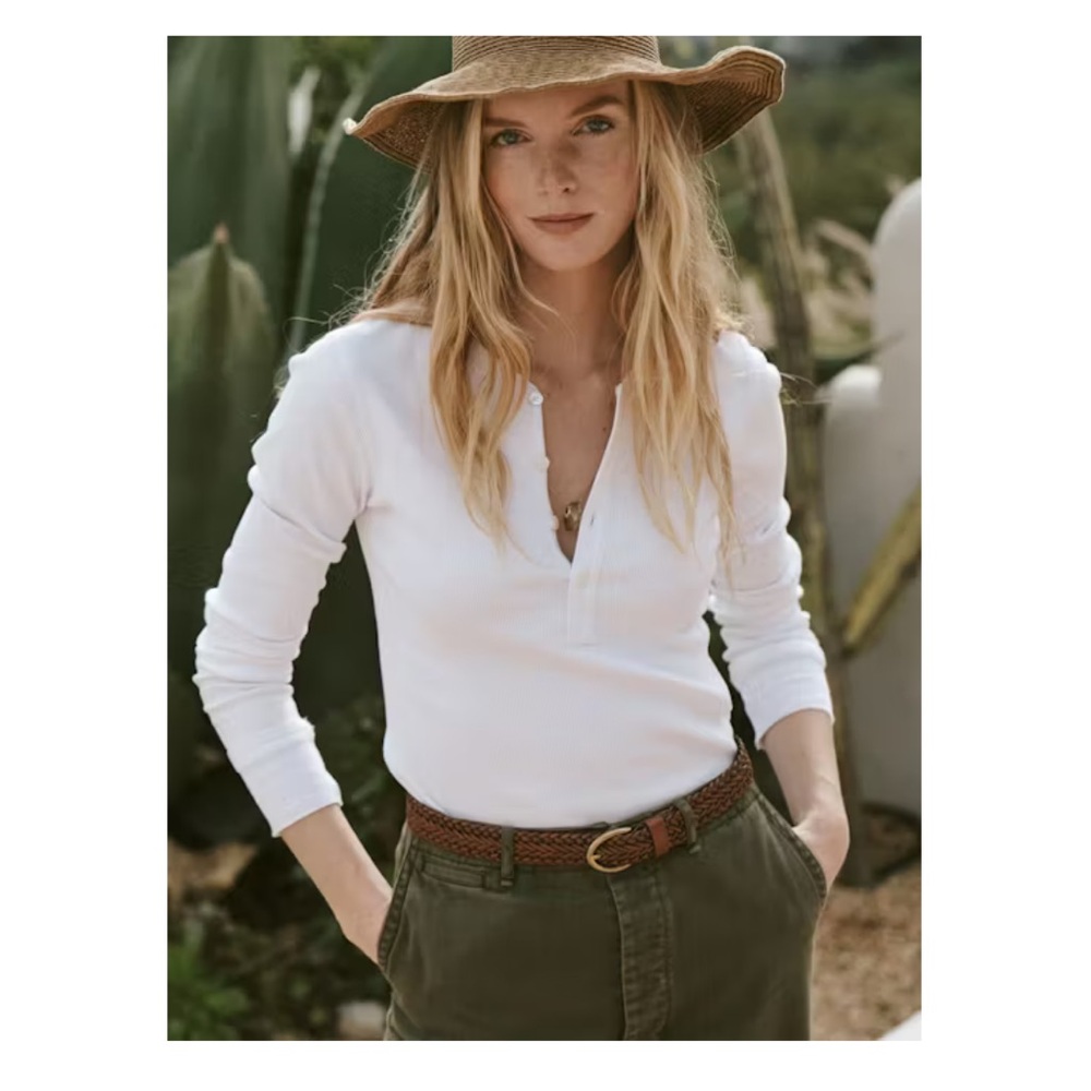 EUC Buck Mason women’s surplus rib Henley Sz sml